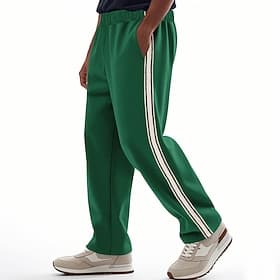 Voor heren Atletische broek Broek Vrijetijdsbroek Joggingbroek met rechte pijpen Open onderkant joggingbroek Trekkoord Zijstreep Effen Comfort Ademend Volledig