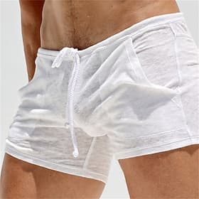 Men's Athletic Shorts Sweat Shorts Shorts Summer Shorts Drawstring Pocket Elastic Waist Plain Comfort Breathable Short Outdoor Sports Classic Casual Blue Black