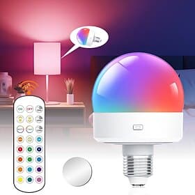 Ampoules rechargeables avec télécommande, ampoule à piles pour applique et lampe, ampoule LED E26 à intensité variable et détachable sans fil, 3 températures d