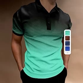 Hombre Geométrico Polo Manga Corta Camisas de polo Camisas con cuello Informal de negocios Escuela Exterior Ropa Deportiva Ropa Cotidiana Impresión 3D Verano A
