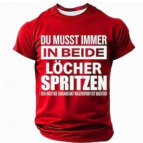 Lustiges Herren Deutsches Grafik T-Shirt mit Wortspielen Wortspielereien Doppeldeutiger Nasenspray Witz Design Kurzarm