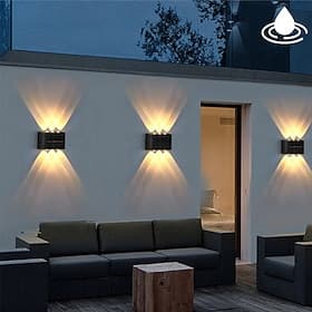 LED Außenwandleuchte Solarlampen 2 stücke außenwandleuchten solar wasserdicht led lampe veranda wandleuchten 6leds innenhof solarleuchte für balkongeländer dek