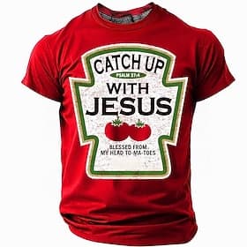 Easter Men's Catch Up With Jesus Psalm 37 4 Christian Faith T Shirt Blessed From My Head To Ma Toes Religious Graphic Crew Neck Short Sleeve Gift For Believers