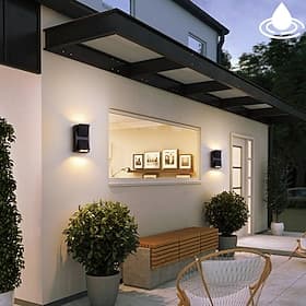 LED Outdoors Wall Lamp 2W 4W Up/Down Lighting Indoor 1/2-Head Curved Waterproof IP65 Wall Lamp Modern Bedroom Lamp Warm White Light/White AC90-264V