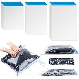 Compression Bags for Travel 10 PCS Space Saver Bags Hand Roll Vacuum Packing Bags for Travel No Vacuum Needed (3 Large 3 Medium 4 Small) Clothing Luggage Home