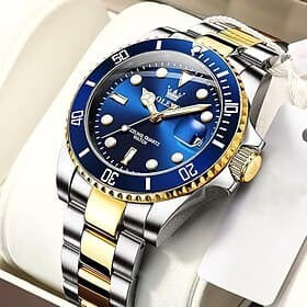 Montre en quartz OLEVS pour hommes mode minimaliste décontractée montre-bracelet luminescente calendrier étanche décoration en acier