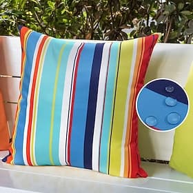 Wasserdichter Kissenbezug für den Außenbereich, gestreift, für Terrasse, Garten, Sofa, Couch, Wohnzimmer