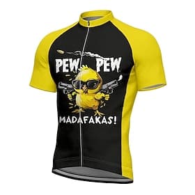 Herren Radtrikot Grafik Buchstaben Zahlen Kurzarm Fahhrad T-Shirt Oberteil mit 3 Gesäßtaschen UV-beständig Schnelltrocknend Frontreißverschluss Reflektierende