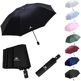 Sun Umbrella Anti-UV Parasol, Lightweight Compact Travel Umbrella for Women Men, Waterproof Folding Sunshade, Portable UV Protection Rain or Shine