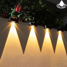 Luzes solares LED para áreas externas, iluminação de parede, luzes de cerca, luzes de pátio super brilhantes, iluminação externa, luz de jardim à prova d'água,