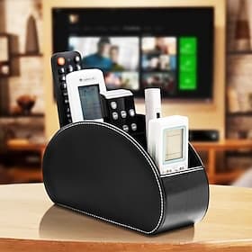 Boîte de rangement de télécommande en cuir PU, support de rangement de maquillage, organisateur de bureau pour bureau et salon, boîte de rangement à domicile p
