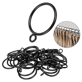 48 Pack Curtain Rings with Eyelets Metal Drapery Rings for Pinch Pleat Curtains Panels Drape Rings Fits Up to 1.2 in Curtains Rod 1.5 Inch I D Silver