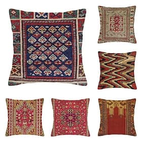 Etnisch Vintage Decoratieve Toss Kussenshoes 1PC Zuidwestelijke Zachte Vierkante Bankkussenhoes Kussensloop voor Slaapkamer Woonkamer Bank Stoel