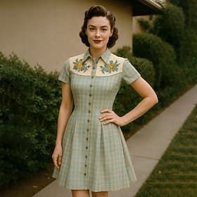 1950s Retro Vintage Mini Shirt Dress Cowgirl Button Down 3D Print Fancy Dress Women's Masquerade Casual Vacation Tea Party Adults' Dress Spring Summer