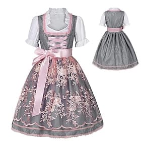 Oktoberfest Kleid Dirndlbluse Dienstmädchen Bayerisch Deutsch München Wiesn Mädchen Party Bier Festival Stoff im traditionellen Stil