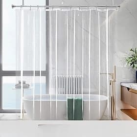 PEVA Shower Curtain Bath Curtain Waterproof Mildew Proof Clear Color White Black, Including Hooks 180x180cm 70x70 200cm Long