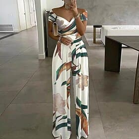 Dames Normaal Jumpsuit Streetwear Effen Kleur Mouwloos Schouderafhangend Afdrukken Straat Dagelijks Normale pasvorm Zwart Wit Rood Zomer