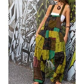 Femmes Normal Combinaison Occasionnel Fleuri Sans manches Col en U Avec Poches Imprimé Rue Quotidien Coupe régulière Vert Claire Orange Vert Été