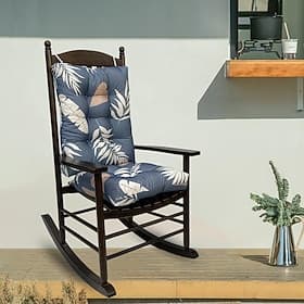 Indoor/Outdoor Rocking Chair Cushion Set, Tufted Water Resistant Chair Cushion Rocking Chair Pads Includes Seat Pad Back Pillow with Ties, High Back Chair Cus