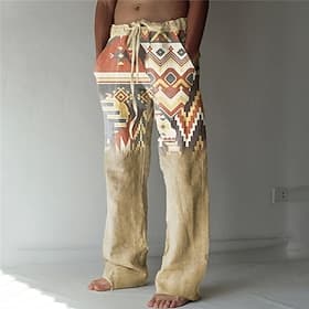 Voor heren Geometrisch patroon Grafische prints Broek Vrijetijdsbroek Zomerbroek Medium Taille Streetwear Hawaii Ontwerper Casual Dagelijks Feestdagen Trekkoor