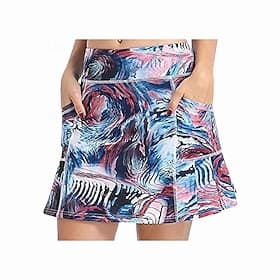 Women's Oil Painting Casual Skirt Tennis Skirts with Shorts Print Quick Dry Tennis Golf Badminton Skort Red Blue Tennis Clothing