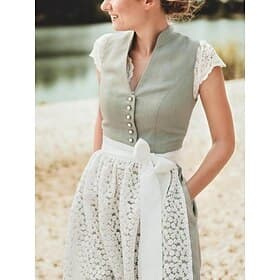 Oktoberfest Kleid Dirndl Trachtenkleider Midi-Länge Dienstmädchen Bayerisch Deutsch Wiesn Damen Stoff im traditionellen Stil Ohne Bluse (75 cm)