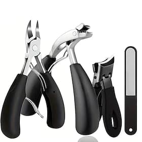 Ensemble de 4 coupe-ongles pour personnes âgées, coupe-ongles à mâchoire large et coupe-ongles à tête inclinée pour ongles épais, coupe-ongles allemands profes
