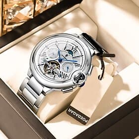 Luxury Man Watch Hollow Tourbillon Automatic Mechanical Men Watch Waterproof Date Week Stainless Steel Men's Watches