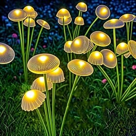2 luci solari a fungo per vialetti, luci da esterno per prato, luci da giardino impermeabili, luci decorative per casa, cortile, campeggio, vacanze, paesaggio