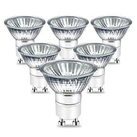 Ampoule halogène GU10 220 V 50 W MR16 avec couvercle en verre 2700 K blanc chaud à intensité variable pour éclairage sur rail, plafonnier, lot de 6