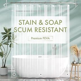 Doublure de rideau de douche claire 180180cm 71x71 pouces doublure de douche en plastique imperméable mignonne et légère rideau de douche PEVA pour salle de b