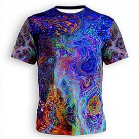 Men's Optical Illusion 3D T Shirt Short Sleeve T shirt 3D Print Crew Neck Shirt Exaggerated Designer Party Street Casual Deep Purple Light Purple Purple Summer