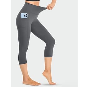 Femmes Pantalon capri Slacks Leggings Leggings confortables Streetwear Occasionnel Longueur mollet Naturel Uni Avec Poches Taille Élastique Confortable Extérie