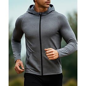 Herren Einfarbig Laufjacke Outdoorjacke Sommer Frühling Vollreißverschluss Langarm Sportlich Schnelltrocknend Leicht Atmungsaktiv Tennis Golfspiel Laufen Blau