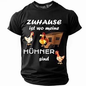 Herren Grafik T-Shirt Zuhause ist wo meine Hühner sind - Lustiges Hobby Lebensstil Zitat T-Shirt für Hühnerliebhaber.