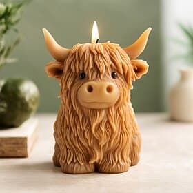 1pc Highland Cow Silicone Candle Mold - Reusable Animal Shaped Mold for DIY Handmade Candles Plaster Resin Crafts - Farmhouse Home Decor Rustic Gift Making Du
