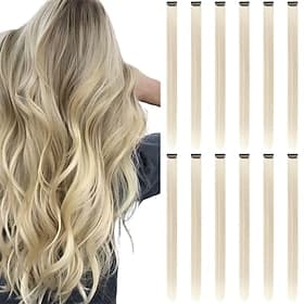 gefärbte Haarverlängerungen Clip in 12 Stück blond