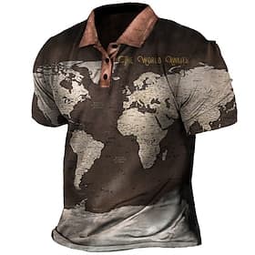 Homme Nautique Polo Chemise de golf Manche Courte Polos Chemises à Col ancien Occasionnel Vêtements de vacances Vêtements de bateau Tenues de fête Boutons Impr