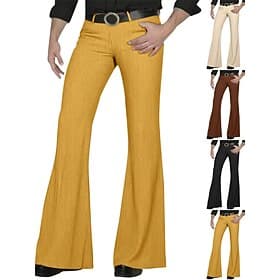 Men's Trousers Dress Pants Corduroy Pants Flared Pants Chinos Pocket Buttons Plain Comfort Daily Business Work Fashion Classic Style Yellow Army Green Micro-el