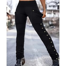 Damen Stoffhosen Anti-Scheuer-Shorts Gemütliche Leggings Streetwear Lässig Volle Länge Natürliche Taille Einfach Tasche Elastischer Bund Bequem Outdoor Alltags