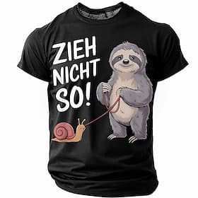 Herren Lustiges Grafik-T-Shirt Faultier-Schnecke Zieht nicht so viel! Deutscher Humor Lifestyle T-Shirt