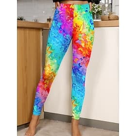 Women's Leggings Vintage Fashion Casual Ankle-Length High Waist Graphic Gradient Printing Soft Breathable Stretchy Casual Daily Vacation Violet Robin's Egg Blu