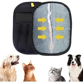 gants antistatiques pour poils d'animaux, gants de toilettage réutilisables pour animaux de compagnie pour le lavage, gants de toilettage double face pour chat