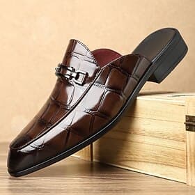 Herren Clogs Mules Komfort-Loafer Spaziergang Sportlich Lässig PU Leder Bequem Rutschfest Loafer Schwarz Braun Grau Sommer Frühling Herbst