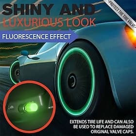 16 Stück universelle fluoreszierende Reifenventilkappen, im Dunkeln leuchtende Luftventilkappen für Motorrad, E-Bike, Roller, Auto, Vakuumreifen, leuchtende Ve