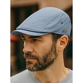 Leichte karierte Ivy Cap aus Polyester für Herren – atmungsaktive, verstellbare Schiebermütze für lässige Sommer- und Outdoor-Aktivitäten