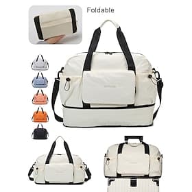 Bolsa de viaje plegable para mujer: bolso ligero, repelente al agua y resistente a los arañazos con gran capacidad, diseño multibolsillos y funda para equipaje