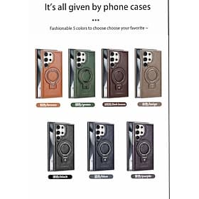 Handy Hülle Handyhüllen Für Samsung Galaxy S26 Ultra Plus S25 S24 S23 Ultra Plus Rückseite Mit Ständer Magnetisch Stoßfest Retro TPU PU-Leder