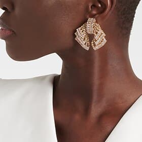 Femmes Boucles d'oreilles clous Superposé Précieux Nœud Mode unique Diamant Imitation Des boucles d'oreilles Bijoux Doré Pour Mariage Noël Soirée Fête 1 Paire