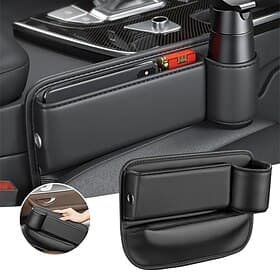 2pcs Seat Gap Storage Boxes for Car, Driver and Passenger Side Organizer, Car Seat Crevice Pocket Holder for Essentials, Gap Filler Storage Box